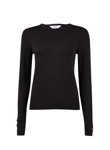 Dorothy Perkins Petite Black Button Detail Jumper