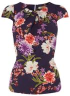 Dorothy Perkins *billie & Blossom Navy Floral Print Crepe Shell Top