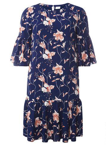 Dorothy Perkins *vila Blue Floral Print Skater Dress