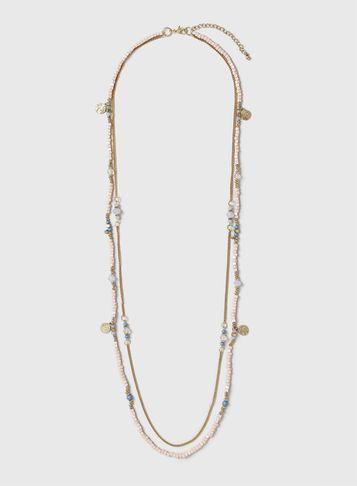 Dorothy Perkins Gold Beaded Multi Row Necklace