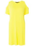 Dorothy Perkins Yellow Cold Shoulder Swing Dress