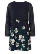 Dorothy Perkins Navy Lily Border Overlay Shift Dress