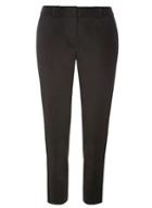 Dorothy Perkins Black Double Loop Crop Cotton Sateen Trousers