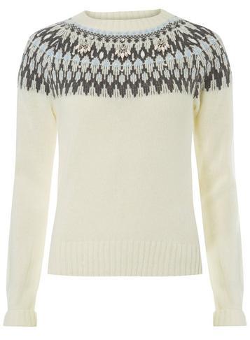 Dorothy Perkins Ivory Gem Fair Isle Jumper