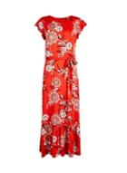 Dorothy Perkins Red Floral Print Jersey Midaxi Dress