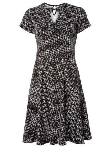 Dorothy Perkins *tall Monochrome Dot Keyhole Dress
