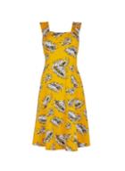 Dorothy Perkins *tall Yellow Palm Print Dress