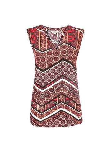 *billie & Blossom Coral Tile Print Shell Top