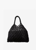 Dorothy Perkins Black Crochet Plait Handle Bag