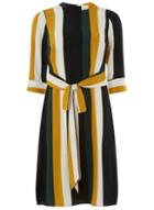Dorothy Perkins Black Striped Tie Waist Midi Dress