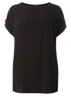 Dorothy Perkins Dp Curve Black Zip Back Soft T-shirt