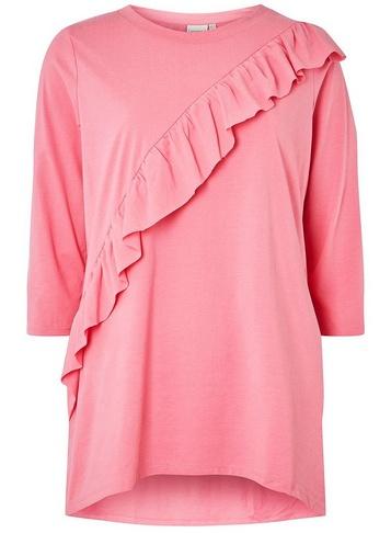 *juna Rose Curve Pink Ruffle Blouse