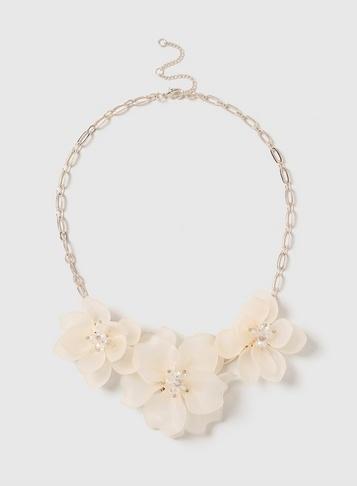 Dorothy Perkins Rose Gold Statement Flower Collar Necklace