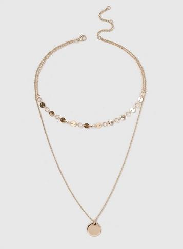 Dorothy Perkins Gold Mini Disc Multi Row Choker Necklace