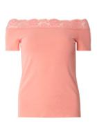 Dorothy Perkins Coral Lace Trim Bardot Top