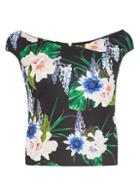 Dorothy Perkins Dark Print Bardot Top