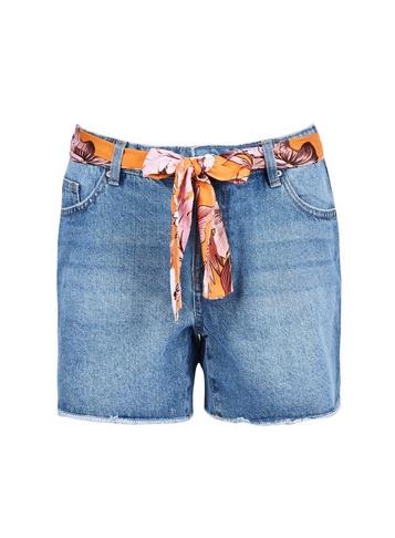 Dorothy Perkins Midwash Blue Scarf Belt Shorts