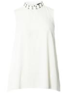 Dorothy Perkins White Embellished Collar Top