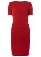 Dorothy Perkins Burgundy Red Tuck Sleeve Bodycon Dress