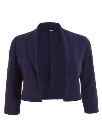 *quiz Curve Navy Cropped Jacket