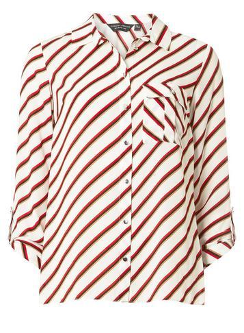 Dorothy Perkins Ivory Striped Pocket Shirt