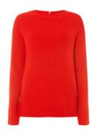 Dorothy Perkins *tall Red Zipped Back Crew Neck Jumper