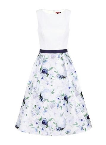 *chi Chi London White Floral Print Midi Dress