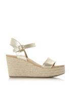 *head Over Heels By Dune Gold 'kadin' Ladies Mid Heel Sandals