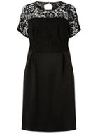 Dorothy Perkins *dp Curve Black Lace Scuba Fit And Flare Dress