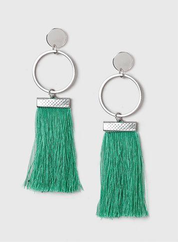 Dorothy Perkins Green Ring And Tassel Earrings