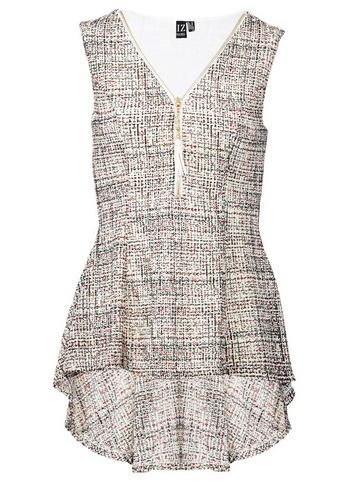 *izabel London White Zip Front Peplum Top