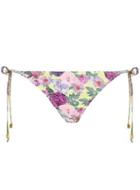 Dorothy Perkins Lime Floral Tie Side Bikini Bottoms