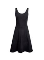 Dorothy Perkins Black Seamed Fit And Flare Cotton Blend Dress