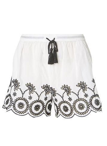 Dorothy Perkins *ivory And Black Embroidered Shorts