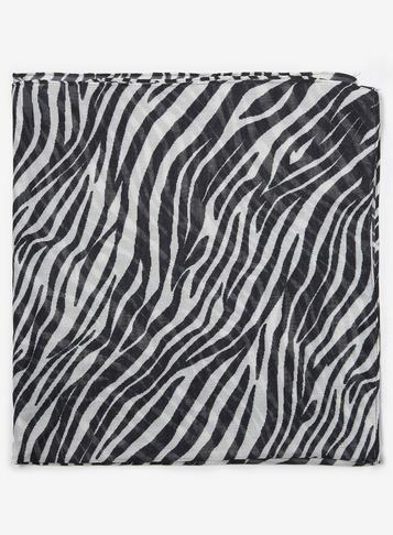 Dorothy Perkins Black Zebra Print Silky Scarf