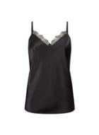 Dorothy Perkins *black Lace Satin Camisole Top