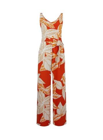 Dorothy Perkins Orange Leaf Print Jumpsuit