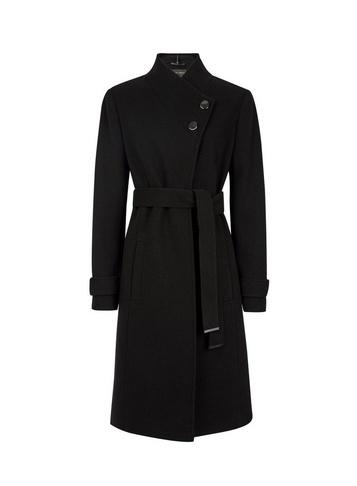 Dorothy Perkins Black Button Detail Wrap Coat