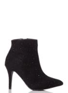 Dorothy Perkins *quiz Black Faux Suede Stiletto Heel Ankle Boots