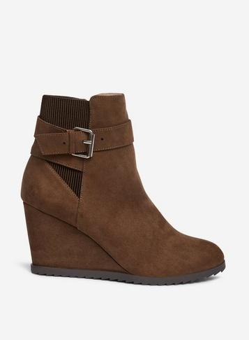 Dorothy Perkins Taupe 'acorn' Wedge Boots