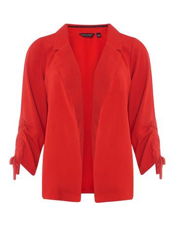 Dorothy Perkins Red Ruched Sleeve Jacket