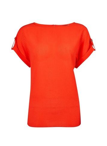 Dorothy Perkins Burnt Orange Textured Check T-shirt