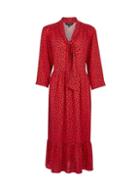 Dorothy Perkins Red Pussy Bow Smock Midi Dress