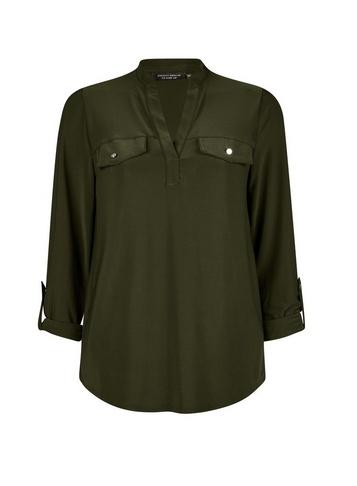 Dorothy Perkins Khaki Interlock Twist Yarn Jersey Shirt