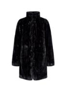 Dorothy Perkins *tall Black Pelted Longline Faux Fur Coat