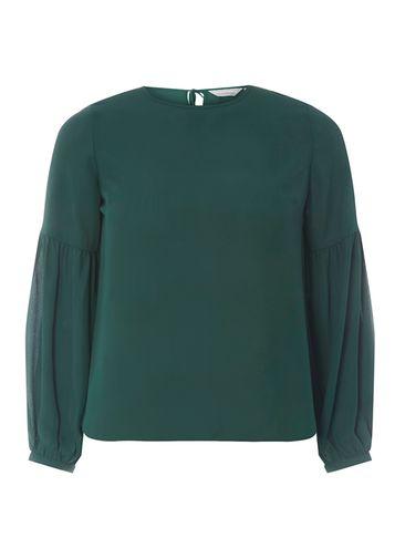 Dorothy Perkins Petite Green Balloon Sleeve Top