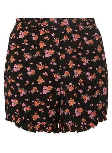 *noisy May Black Floral Print Shorts