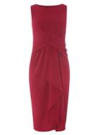 Dorothy Perkins *luxe Red Frill Manipulated Wrap Dress