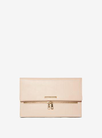Dorothy Perkins Nude Zip Clutch Bag