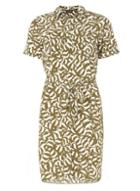 Dorothy Perkins Khaki Animal Print Shirt Dress